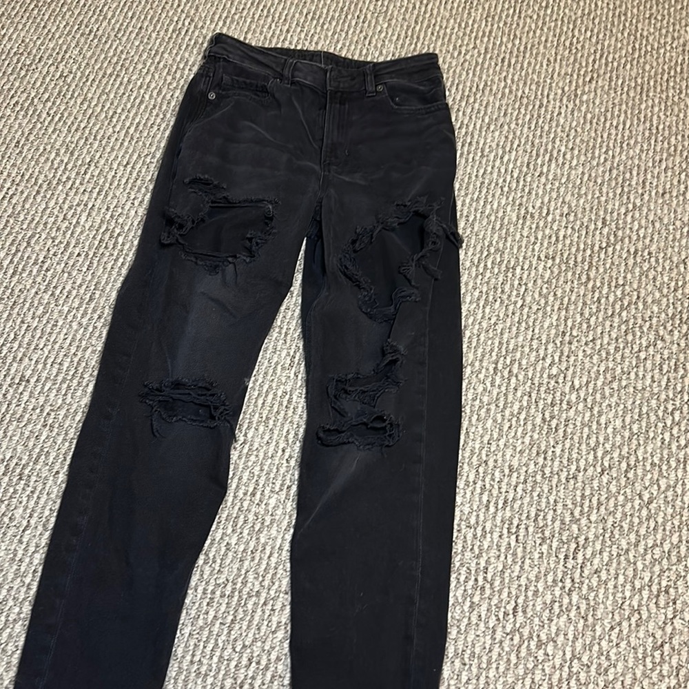 American eagle black ripped jeans
